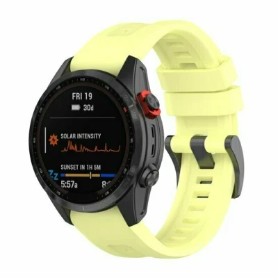 Afbeelding van Siliconen sportbandje Geel Garmin Instinct 3 / E 45mm