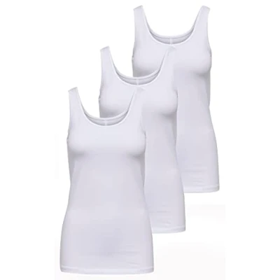 Afbeelding van ONLY Dames Top Onllive Tank Noos, wit (3 x wit), L