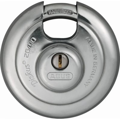 Afbeelding van Abus 26/90 RVS discushangslot verschillend sluitend 90 mm