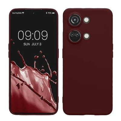Afbeelding van kwmobile telefoonhoesje geschikt voor OnePlus Nord 3 5G Hoesje smartphone Precisie camera uitsnede In wijnrood