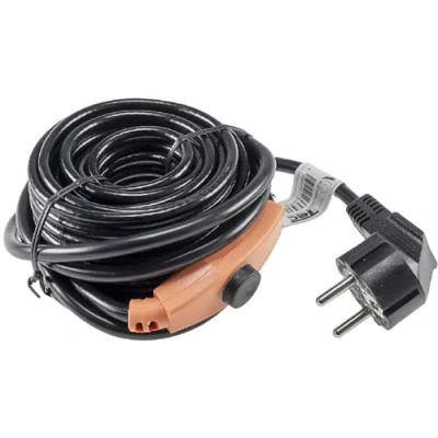 Afbeelding van Vorstbescherming, verwarmingskabel met temperatuursensor, 4 m, warmtekabel, anti vorst kabel geaarde stekker voor waterleidingen in huis, zwembad, vijver