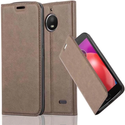 Afbeelding van Cadorabo Hoesje geschikt voor Motorola MOTO E4 in KOFFIE BRUIN Beschermhoes Case magnetische sluiting Cover