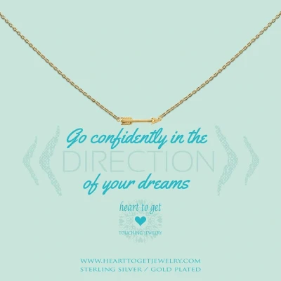 Afbeelding van Heart to Get N249SAR15G go confidently in the direction of.. necklace S arrow goldplated