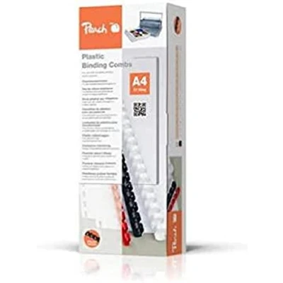 Afbeelding van Peach Plastic bindruggen A4 6mm 25 vel 100 stuks wit PB406 01
