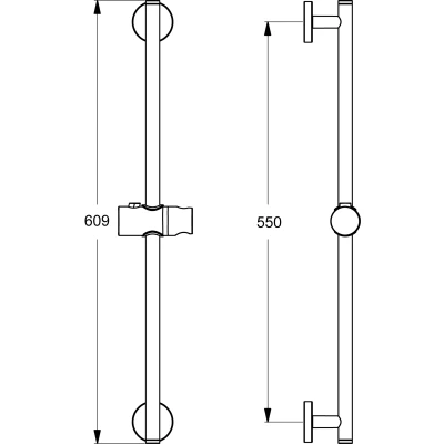 Afbeelding van Ideal Standard Idealrain glijstang voor handdouche 80mm Ø en 100mm