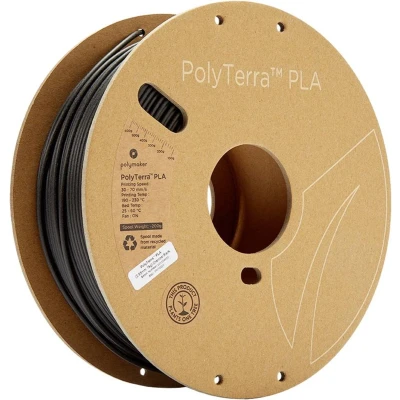 Afbeelding van Polymaker 70821 PolyTerra PLA Filament kunststof 2.85 mm 1000 g Zwart (mat) 1 stuk(s)