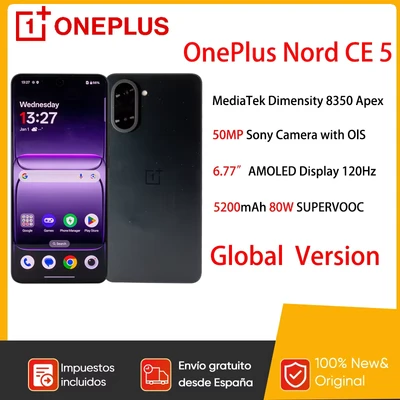 Afbeelding van Nieuwe Oneplus Nord Ce 5 5g Smartphone Mediatek Dimensity 8350 Apex 6,77Amoled Display 5200Mah 80W Supervooc 50Mp Sony Camera Ols
