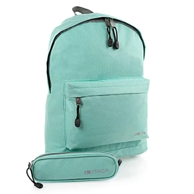 Afbeelding van ITACA Rugzak Ergonomisch Schooltas met Polyester Voering Backpack Gewatteerde rug en bandjes comfortabel verstelbaar Meisje 2 afdelingen een vo, Munt