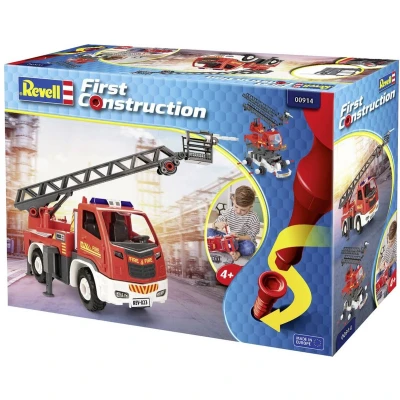 Afbeelding van 1:20 Revell 00914 Turntable Ladder Fire Truck First Construction Plastic Modelbouwpakket