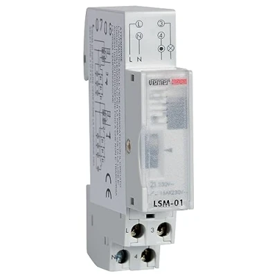 Afbeelding van VEMER VE073300 LSM 01 Elektromechanische traplichttimer, montage op DIN rail, lichtgrijs