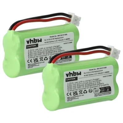 Afbeelding van vhbw 2 x accu compatibel met Siemens Gigaset A26, A260, A260 Duo draadloze vaste telefoon (700 mAh, 2,4 V, NiMH)