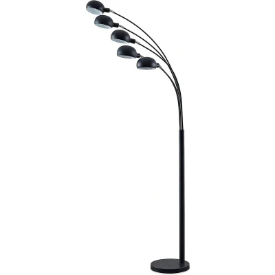 Afbeelding van Lindby vloerlamp Jewa, zwart, metaal, 5 lamps, E14