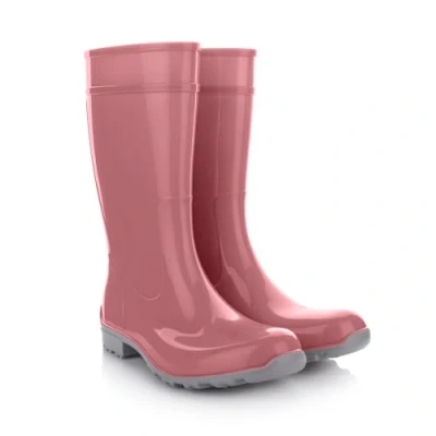 Afbeelding van LEMIGO Dames Rubberlaarzen hoge Regenlaarzen Ilse (Poederroze, EU systeem voor schoenmaten, Volwassene, Numeriek, Normaal, 41)