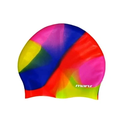 Afbeelding van Maru badmuts voor lang haar, 100% siliconen badmuts, uniseks volwassenen, lichtgewicht badmutsen mannen en vrouwen, waterdicht, comfortabel duurzaam (roze/blauw/rood, eenheidsmaat