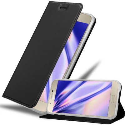 Afbeelding van Cadorabo Hoesje geschikt voor Samsung Galaxy A8 2015 in CLASSY ZWART Beschermhoes met magnetische sluiting, standfunctie en kaartvakje Book Case Cover Etui