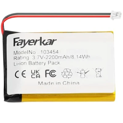Afbeelding van Fayerkar Lithium polymeer batterij 3,7 V, 2000 mAh, 103454 oplaadbare lithiumbatterij met JST stekker bevestigen de polariteit van uitrusting en aansluiting voor aankoop.