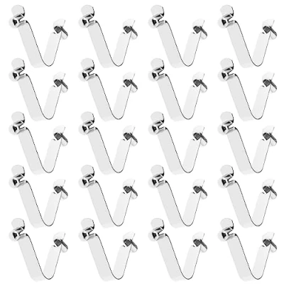 Afbeelding van Create idea 20 STKS Kajak Peddel Snap Spring Clips 6mm Drukknop Veer Clip voor Tent Pole Mangaan Staal Zilver (Dubbele Knop)