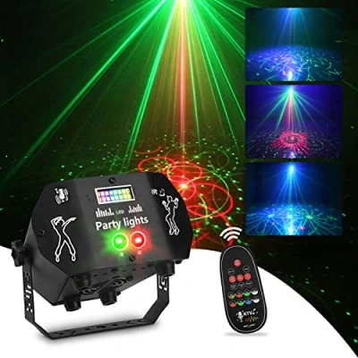 Afbeelding van Nauotk Podiumlicht met afstandsbediening, 60 RGB modi, muziekgestuurd en stroboscooplicht, discotheekbal spraakactivering 2 m USB kabel voor Halloween, party, Kerstmis