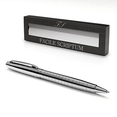 Afbeelding van FACILE SCRIPTUM Hoogwaardige premium draaibalpen van metaal, model Ice Silver cadeau idee ijzig zilver