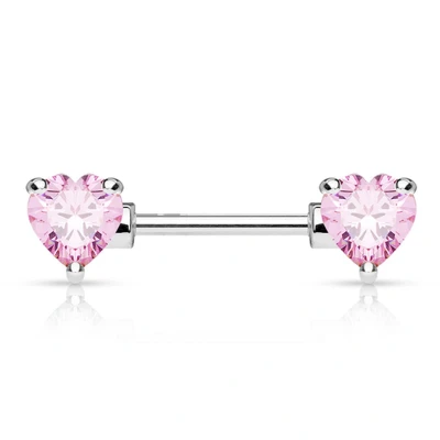 Afbeelding van Tepelpiercing dubbel hart roze