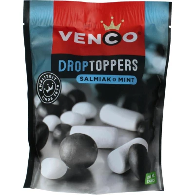 Afbeelding van Venco Droptoppers salmiak mint 215 g