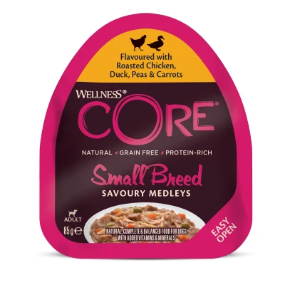 Afbeelding van Wellness Core Small Breed Savoury Medleys 85 g Hondenvoer Kip&amp;Eend