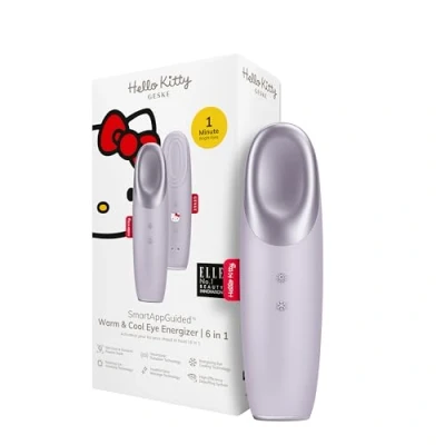 Afbeelding van GESKE x Hello Kitty SmartAppGuided™ Warm &amp; Cool Eye Energizer 6 in 1 Oogmassageapparaat Apparaat tegen donkere kringen Traanzakjes en hangende oogleden verwijderen Elektrische oogmassage