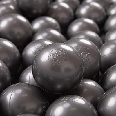 Afbeelding van KiddyMoon Plastic Ballen Voor Kinderen Ø 7 Cm Kleurig Gecertificerd Gemakt In EU, Zilver,700