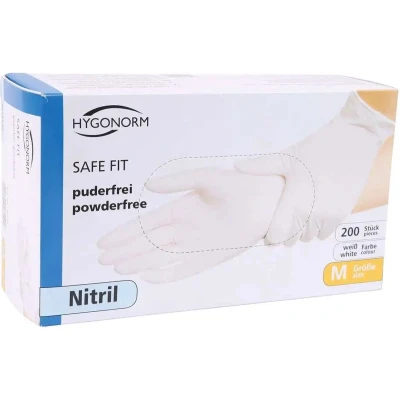 Afbeelding van Hygonorm Nitril handschoenen M wit Wegwerp Poedervrij 200 stuks