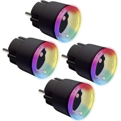 Afbeelding van Shelly Plus Plug S 4 pack intelligent stopcontact, werkt met Alexa en Google Home, programmeerbaar spraakbediening, bluetooth; wifi apparaat voor het automatiseren van apparaten, zwart