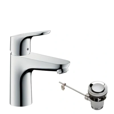 Afbeelding van Hansgrohe Focus 1 grps wastafelmengkraan 100 met waste garnituur