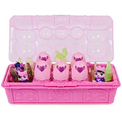 Afbeelding van HATCHIMALS CollEGGtibles, regenboogkation wolf, familiekarton, met verrassingsspeelset, 10 personages, 2 accessoires, kinderspeelgoed voor meisjes vanaf 5 jaar