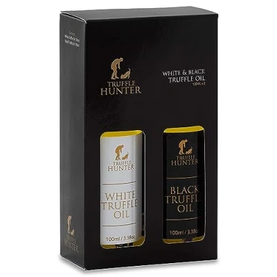 Afbeelding van Truffle Hunter Set zwarte en witte truffelolie olijfolie koud gebruik 2 x 100ml