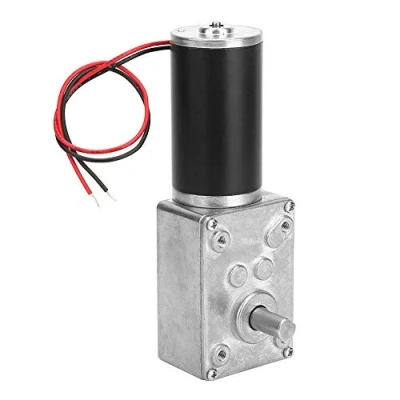 Afbeelding van DC 24V turbomotor, omkeerbare hoge koppelsnelheid Turbine verminderen Elektrische wormwielmotor Versnellingsbakmotor, 8 mm as, wormwielreductie motor(100RPM)