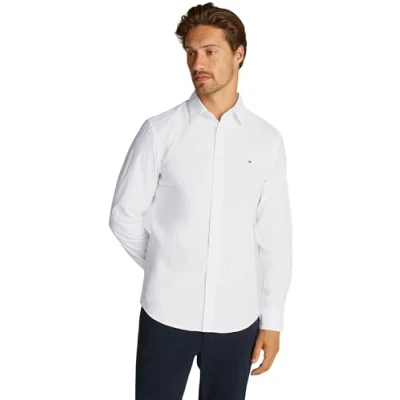 Afbeelding van Tommy Hilfiger Heren L/S Shirt, Optisch Wit, XS