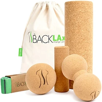 Afbeelding van BACKLAxx Kurk Fascia Roller Set naar de Fascie Massage Roll voor Yoga en Pilates Musclerollers, Massager Rol, Fasciarol
