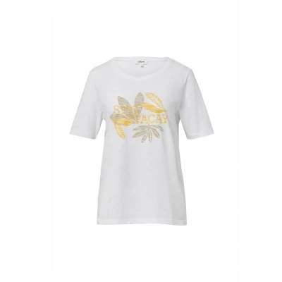 Afbeelding van s.Oliver Struktur Tshirt print, Dames, Maat: 48, Weiß