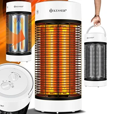 Afbeelding van KESSER® Staande warmtestraler, infraroodverwarming, elektrische energiezuinige verwarming 1200 watt voor binnenruimte of terras met 360 oscillatie, IP55