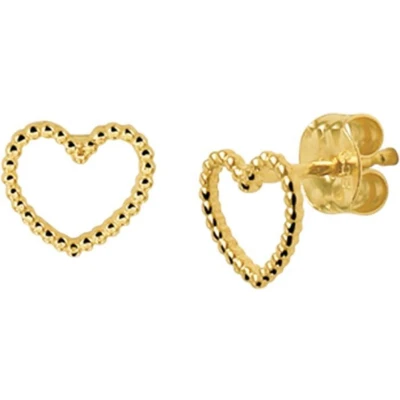 Afbeelding van Trendjuwelier huiscollectie Oorknoppen Hart Geelgoud Glanzend 6 mm x 7