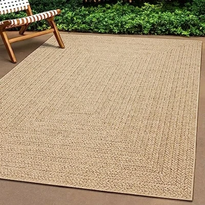Afbeelding van Teppich Traum Modern en duurzaam outdoor tapijt met jute effect, perfect voor balkon, tuin terras, 140 x 200 cm