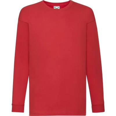 Afbeelding van Fruit of the Loom Kids Value Weight Longsleeve 5 stuks T shirt Rood (Maat 164)