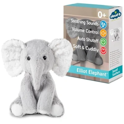 Afbeelding van Cloud b Soothing Sound Machine Cuddly Stuffed Animal 4 White Noise and Lullabies Auto Shutoff Elliot Elephant