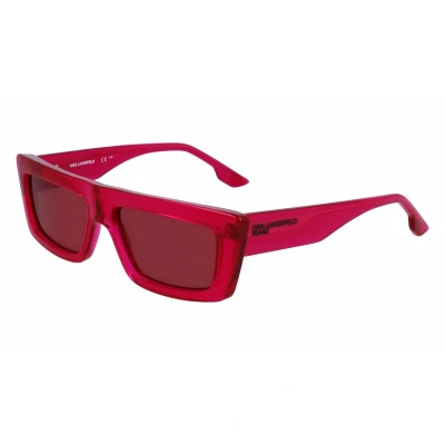 Afbeelding van Karl Lagerfeld Unisex KLJ6147S 525 Occhiali da sole Iniettato Fucsia Squadrata Normale