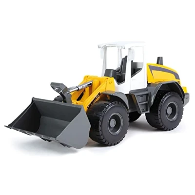 Afbeelding van Lena 04612 Worxx wiellader model Liebherr L538 Litronic, ca. 48 cm, bouwplaatsspeelgoed voor kinderen vanaf 3 jaar, robuuste oplader met handvat en functionele laadschep, geel