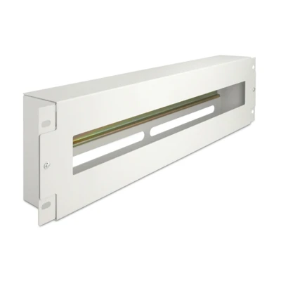 Afbeelding van Delock 19″ Schutzschalterleiste mit Abdeckung und Hutschiene 3 HE Me