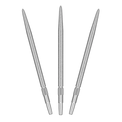 Afbeelding van Target Darts Swiss Point SLK Luke Littler Dart Points (3 Pack Set of Tips) 42MM Zilveren ruw gestructureerde dartpunten, vervangende stalen professionele dartaccessoires