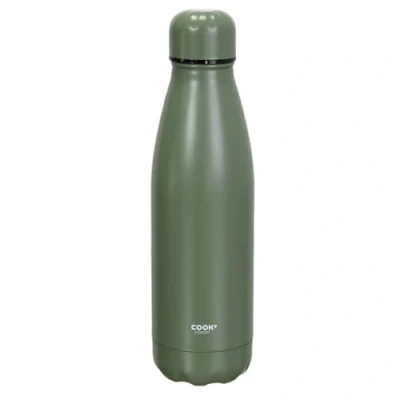 Afbeelding van Cook Concept Travel drinkfles voor warme en koude dranken groen roestvrij staal met schroefdop 500 ml