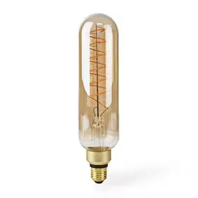 Afbeelding van LED lamp E27 Buis Nedis (9W, 600lm, 2000K, Dimbaar, Goud)