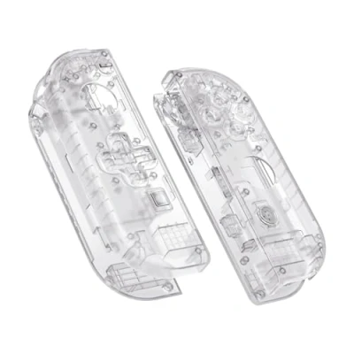 Afbeelding van eXtremeRate Transparant Helder Joycon Handheld Controller Behuizing (D Pad Versie) met Volledige set Knoppen, Doe Het Zelf Vervangende Hoes voor Switch &amp; OLED Joy Con Console Shell NIET Inbegrepen
