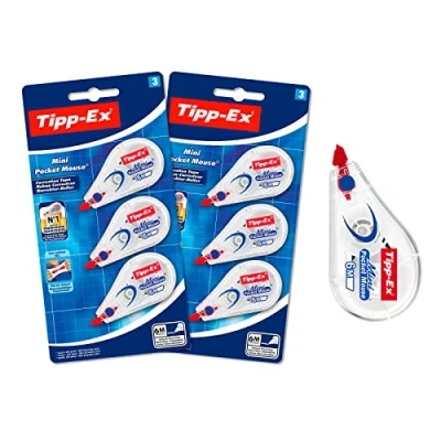 Afbeelding van Tipp Ex Mini Pocket Mouse correctieroller Correctietape 6 m lengte 5 mm breedte 2 pak van 3 stuks